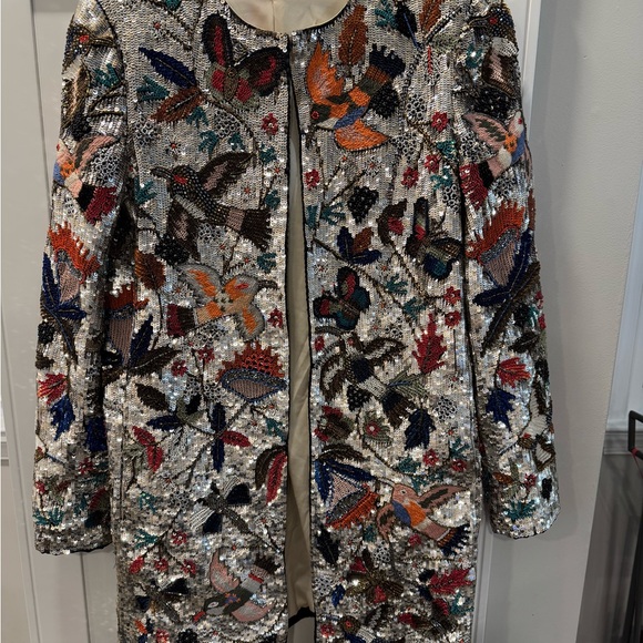 Alice + Olivia Jackets & Blazers - Alice + Olivia Rory Beaded Embellished Jacket Bird Long  Coat Size S $1095